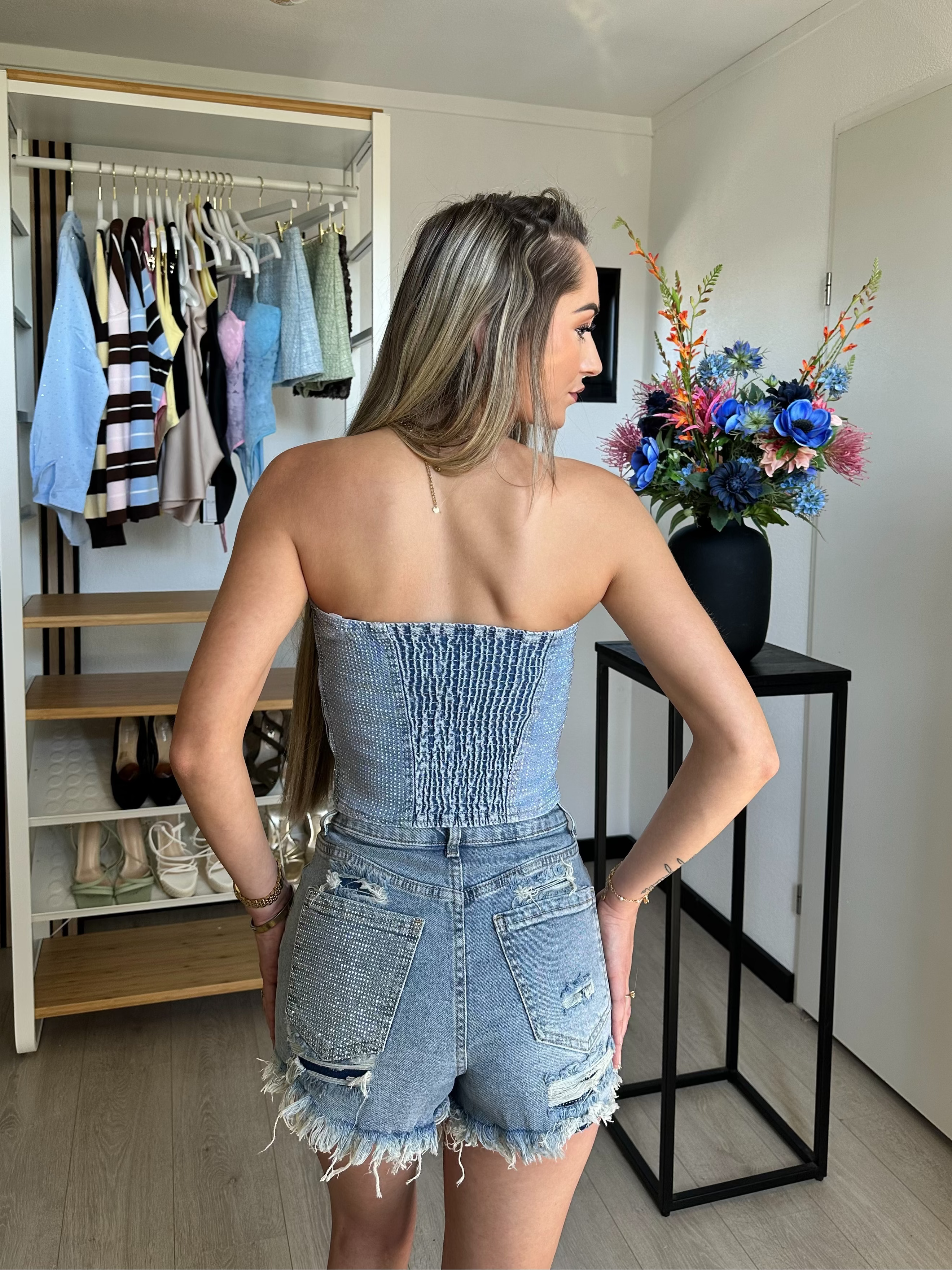 Julie Denim Short – Glitter Kontzak